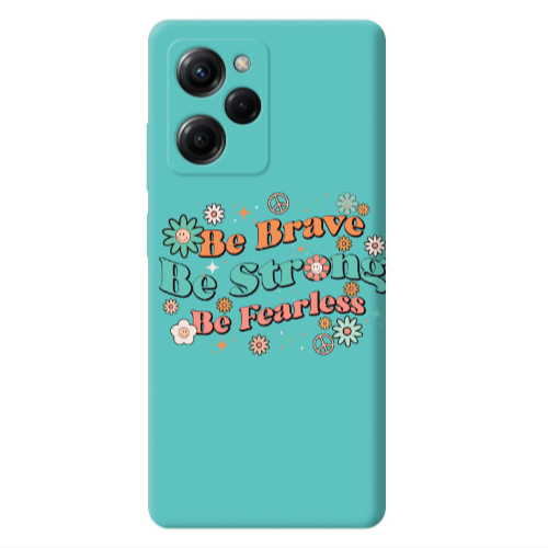 Xiaomi Poco X5 Pro Be Brave Turquoise Colored Silicone TPU Θήκη