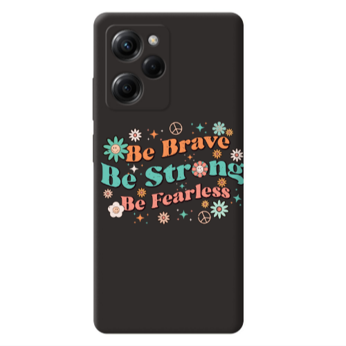 Xiaomi Poco X5 Pro Be Brave Black Colored Silicone TPU Θήκη