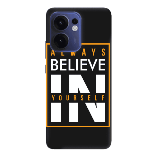 Oppo Reno13 FS Always Belive Black Colored Silicone TPU Θήκη
