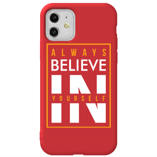 Apple iPhone 11  Always Belive Red Colored Silicone TPU Θήκη