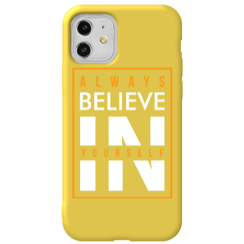 Apple iPhone 11  Always Belive Yellow Colored Silicone TPU Θήκη