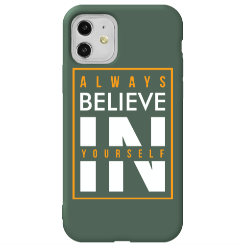 Apple iPhone 11  Always Belive Dark Green Colored Silicone TPU Θήκη