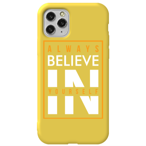 Apple iPhone 11 Pro Always Belive Yellow Colored Silicone TPU Θήκη