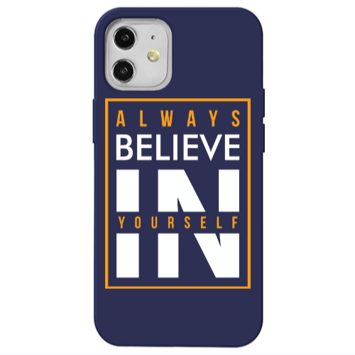 Apple iPhone 12 Always Belive Dark blue Colored Silicone TPU Θήκη