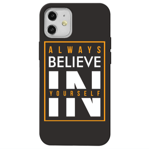 Apple iPhone 12 Always Belive Black Colored Silicone TPU Θήκη