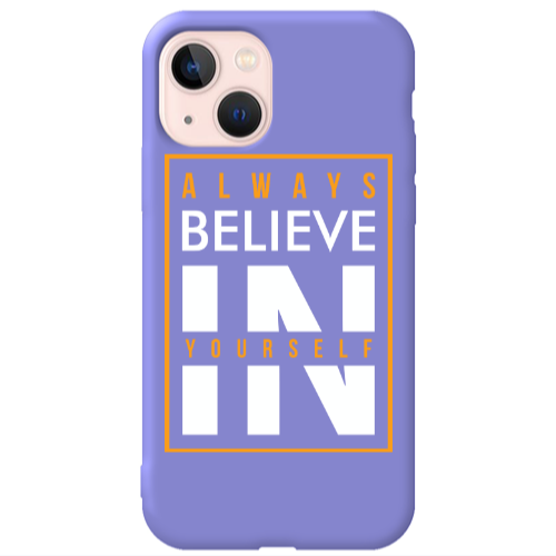 Apple iPhone 13 Always Belive Purple Colored Silicone TPU Θήκη