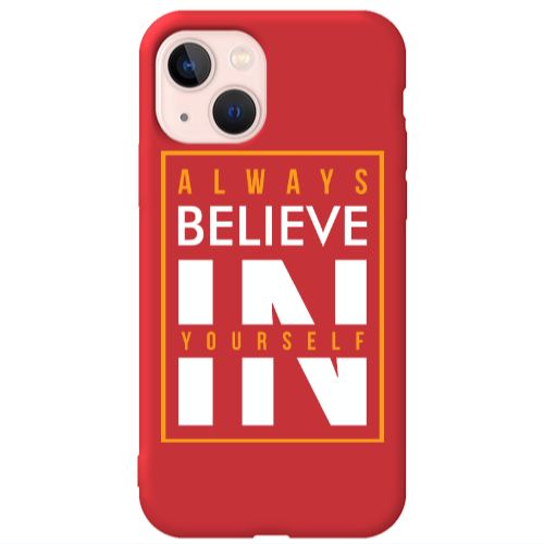 Apple iPhone 13 Always Belive Red Colored Silicone TPU Θήκη