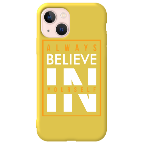 Apple iPhone 13 Always Belive Yellow Colored Silicone TPU Θήκη