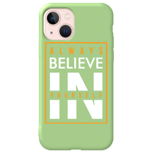 Apple iPhone 13 Always Belive Light Green Colored Silicone TPU Θήκη