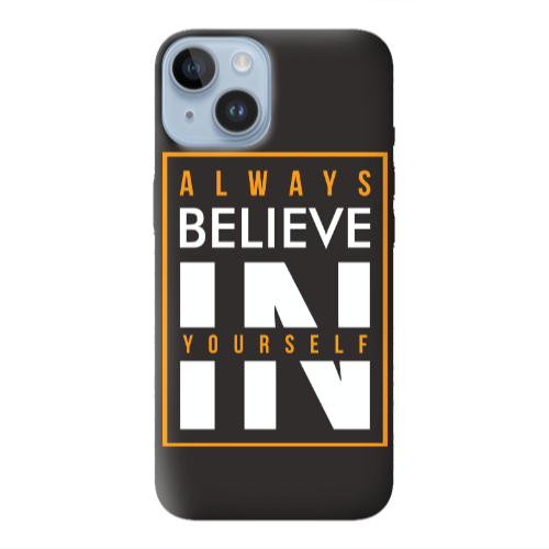 Apple iPhone 14  Always Belive Black Colored Silicone TPU Θήκη