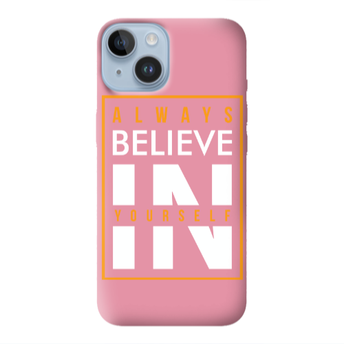 Apple iPhone 14 Plus Always Belive Pink Colored Silicone TPU Θήκη
