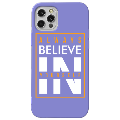 Apple iPhone 12 Pro Always Belive Purple Colored Silicone TPU Θήκη