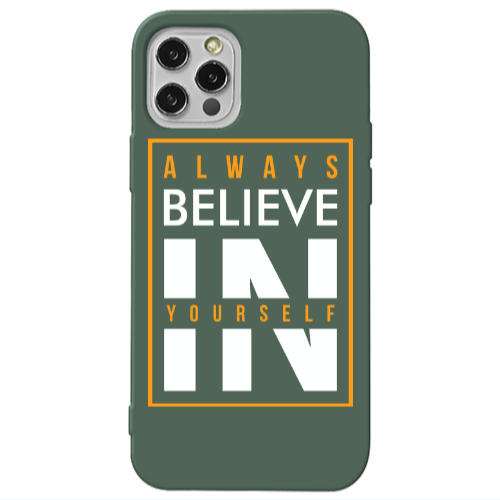 Apple iPhone 12 Pro Always Belive Dark Green Colored Silicone TPU Θήκη