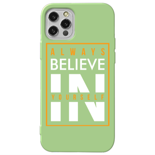 Apple iPhone 12 Pro Always Belive Light Green Colored Silicone TPU Θήκη
