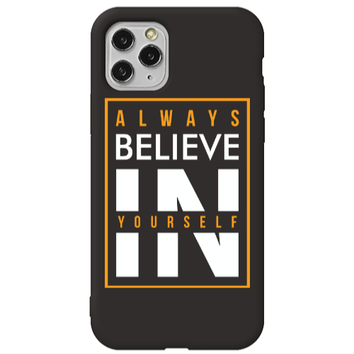 Apple iPhone 11 Pro Max Always Belive Black Colored Silicone TPU Θήκη