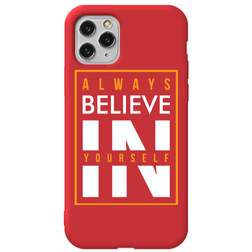 Apple iPhone 11 Pro Max Always Belive Red Colored Silicone TPU Θήκη