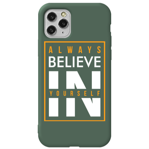 Apple iPhone 11 Pro Max Always Belive Dark Green Colored Silicone TPU Θήκη
