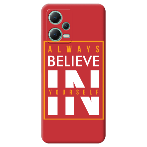 Xiaomi Redmi Note 12 Pro 5G Always Belive Red Colored Silicone TPU Θήκη
