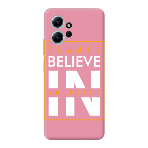 Xiaomi Redmi Note 12 4G Always Belive Pink Colored Silicone TPU Θήκη
