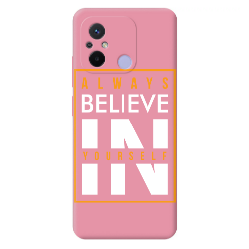 Xiaomi Redmi 12C Always Belive Pink Colored Silicone TPU Θήκη