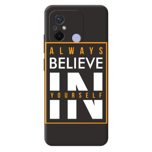 Xiaomi Redmi 12C Always Belive Black Colored Silicone TPU Θήκη