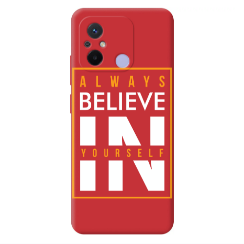 Xiaomi Redmi 12C Always Belive Red Colored Silicone TPU Θήκη
