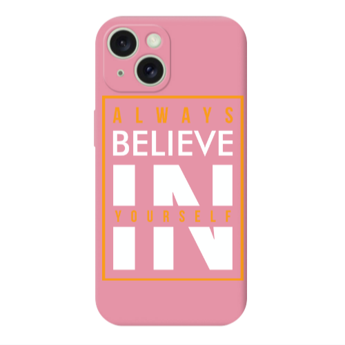 Apple iPhone 15 Plus Always Belive Pink Colored Silicone TPU Θήκη