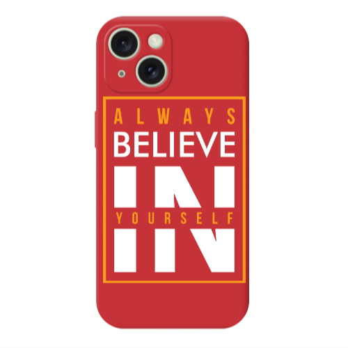 Apple iPhone 15 Plus Always Belive Red Colored Silicone TPU Θήκη