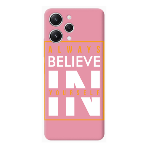 Xiaomi Redmi 12 Always Belive Pink Colored Silicone TPU Θήκη