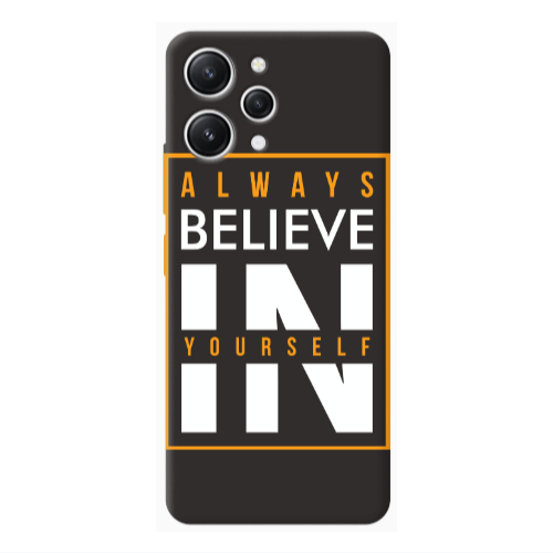 Xiaomi Redmi 12 Always Belive Black Colored Silicone TPU Θήκη