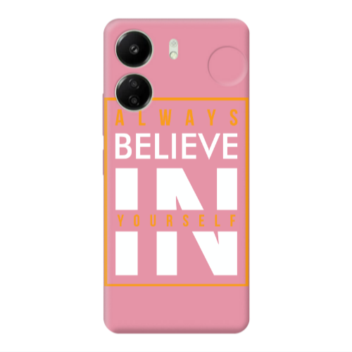 Xiaomi Redmi 13C Always Belive Pink Colored Silicone TPU Θήκη