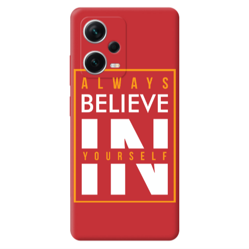 Xiaomi Poco X5 Always Belive Red Colored Silicone TPU Θήκη