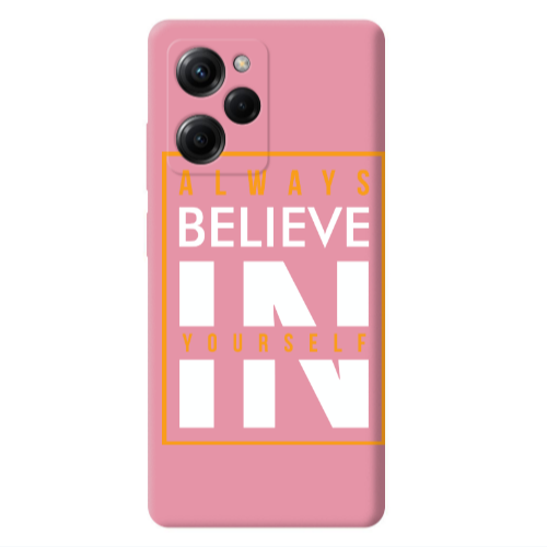 Xiaomi Poco X5 Pro Always Belive Pink Colored Silicone TPU Θήκη