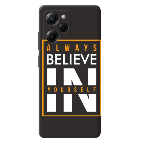 Xiaomi Poco X5 Pro Always Belive Black Colored Silicone TPU Θήκη