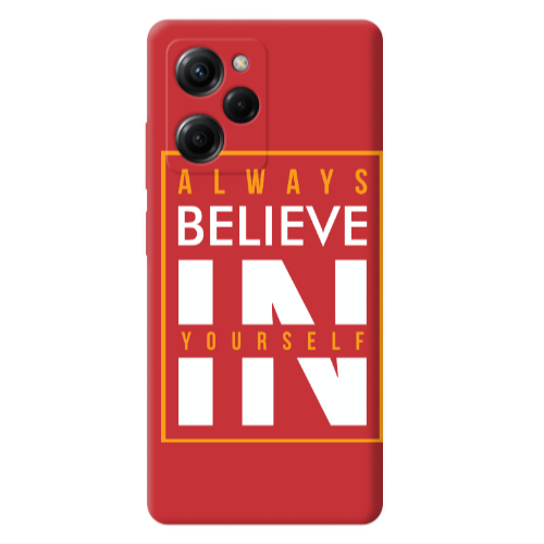 Xiaomi Poco X5 Pro Always Belive Red Colored Silicone TPU Θήκη