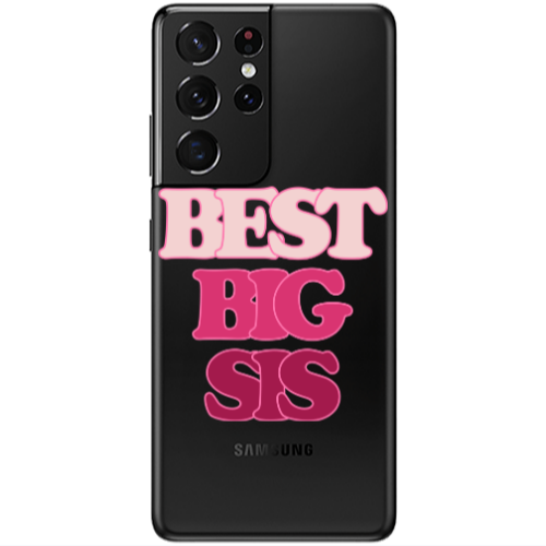 Samsung S21 Ultra Best Big Sis Transparent Silicone TPU Θήκη