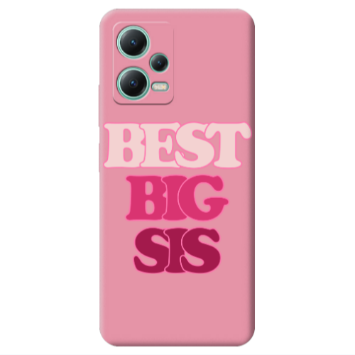 Xiaomi Redmi Note 12 Pro 5G Best Big Sis Pink Colored Silicone TPU Θήκη