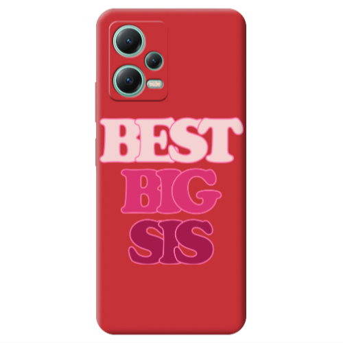 Xiaomi Redmi Note 12 Pro 5G Best Big Sis Red Colored Silicone TPU Θήκη