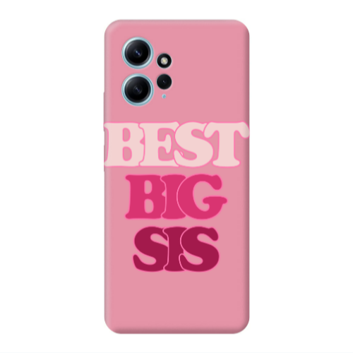 Xiaomi Redmi Note 12 4G Best Big Sis Pink Colored Silicone TPU Θήκη
