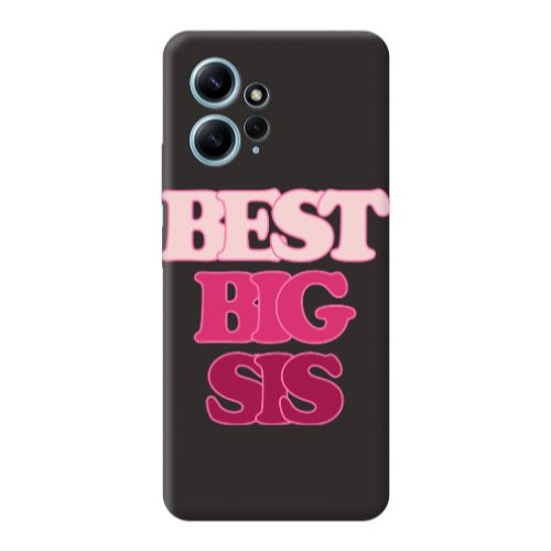 Xiaomi Redmi Note 12 4G Best Big Sis Black Colored Silicone TPU Θήκη