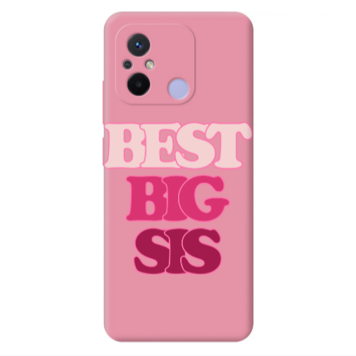 Xiaomi Redmi 12C Best Big Sis Pink Colored Silicone TPU Θήκη