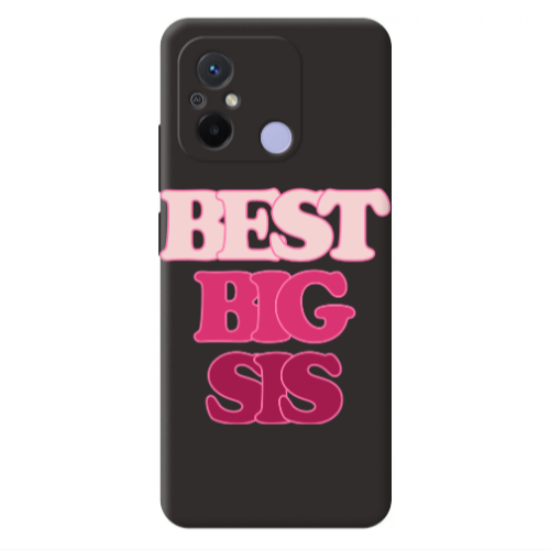 Xiaomi Redmi 12C Best Big Sis Black Colored Silicone TPU Θήκη