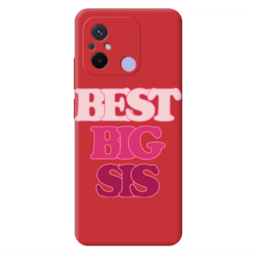 Xiaomi Redmi 12C Best Big Sis Red Colored Silicone TPU Θήκη