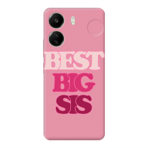 Xiaomi Redmi 13C Best Big Sis Pink Colored Silicone TPU Θήκη