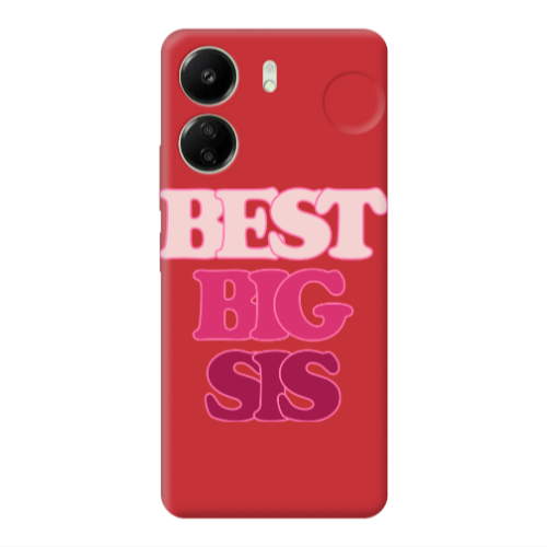 Xiaomi Redmi 13C Best Big Sis Red Colored Silicone TPU Θήκη