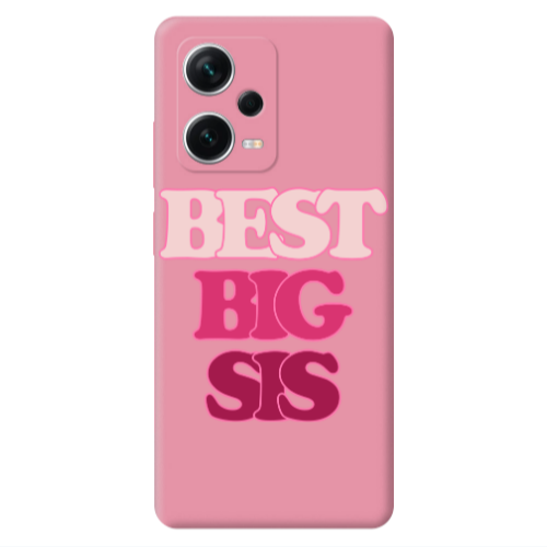 Xiaomi Poco X5 Best Big Sis Pink Colored Silicone TPU Θήκη