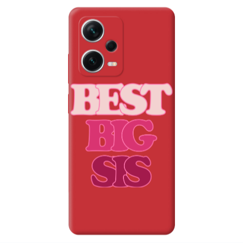 Xiaomi Poco X5 Best Big Sis Red Colored Silicone TPU Θήκη