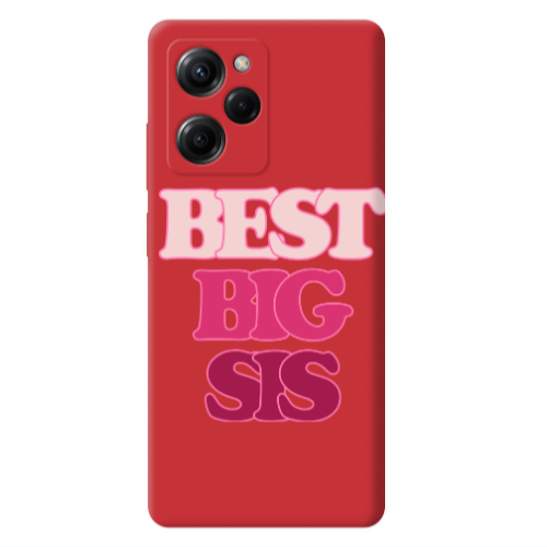 Xiaomi Poco X5 Pro Best Big Sis Red Colored Silicone TPU Θήκη