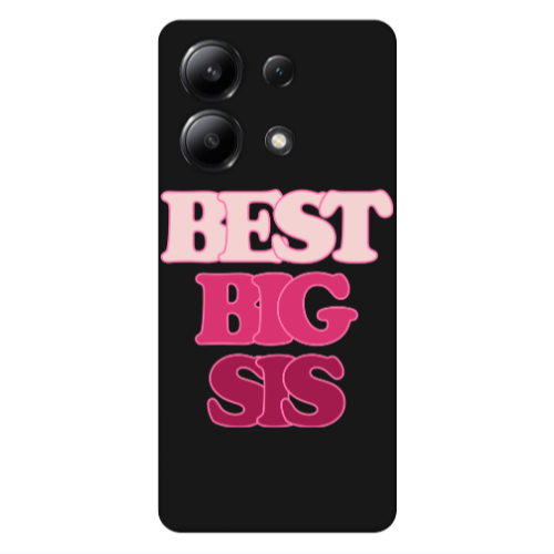 Xiaomi Redmi Note 13 4G Best Big Sis Black Colored Silicone TPU Θήκη