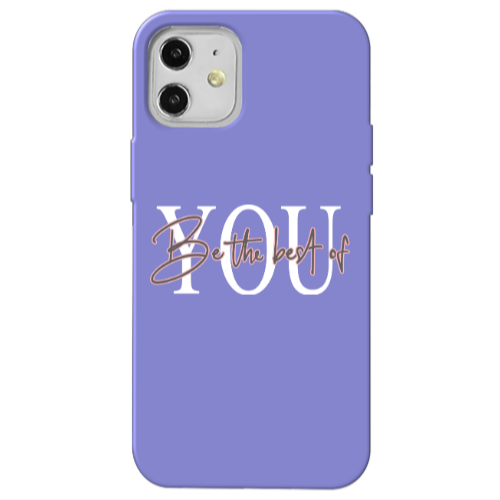 Apple iPhone 12 Be the best of Purple Colored Silicone TPU Θήκη